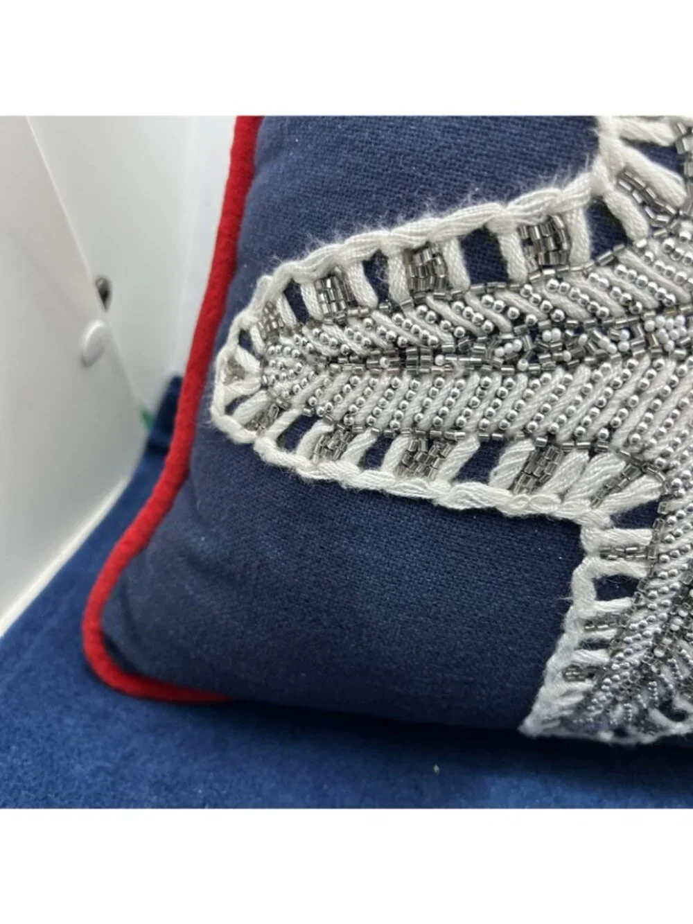 Mistletoe & Sailing Co Coastal Starfish Santa Christmas Beaded Nautical Pillow